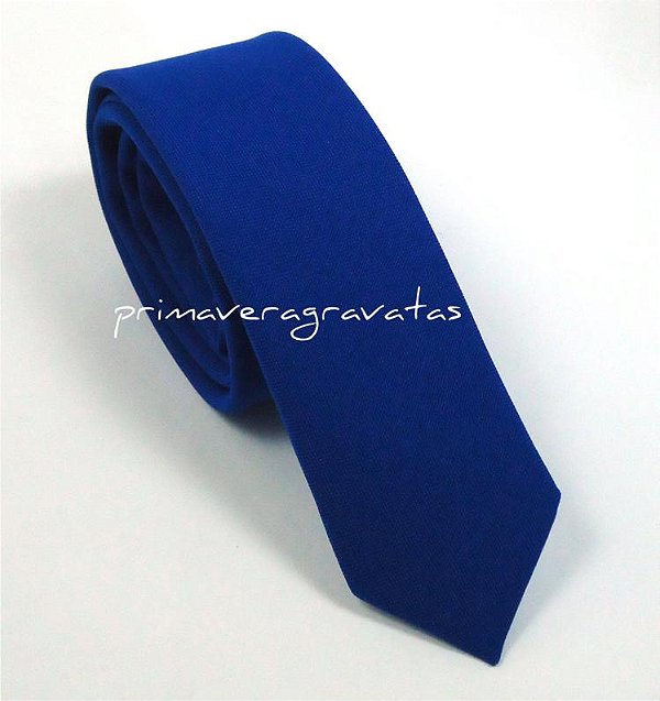 gravata slim azul royal fosco