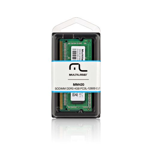 Memória Notebook Multilaser Sodimm DDR3 4GB PC3L-12800 - MM420