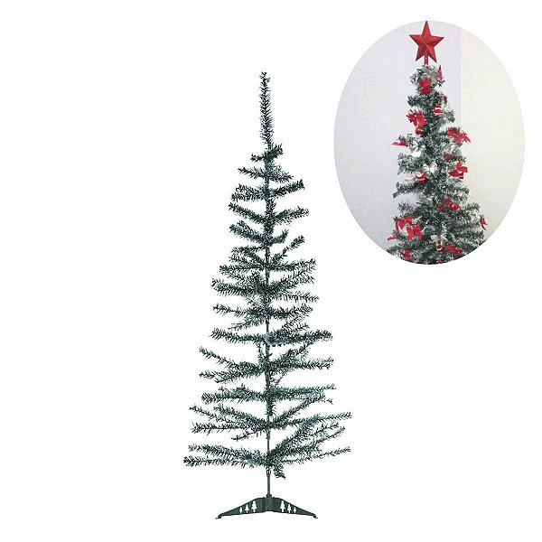 Arvore de Natal Pinheirinho Verde Detalhes em Branco 1,20m