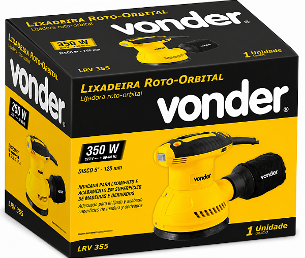 Lixadeira Roto-Orbital 5 Pol. 350W 220V LRV355 VONDER