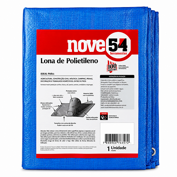 Lona de Polietileno 6x4 100 Micras Azul - Nove54