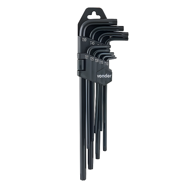 Jogo de Chaves Hexalobular Torx Longas 9 Peças - Vonder