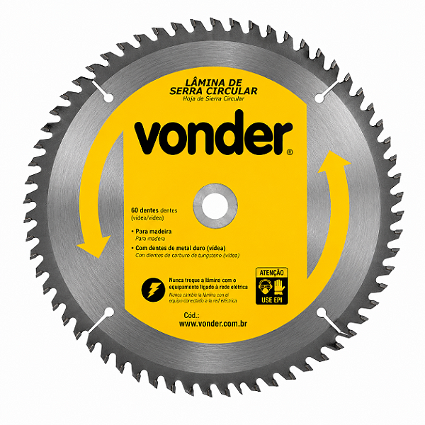 Lâmina de Serra Circular VONDER 185mm x 60 Dentes