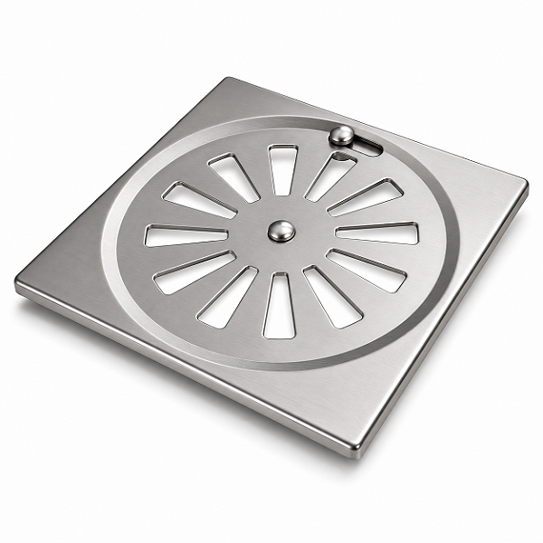 Ralo de Inox para Banheiro 10x10cm - Ralo Quadrado Docol