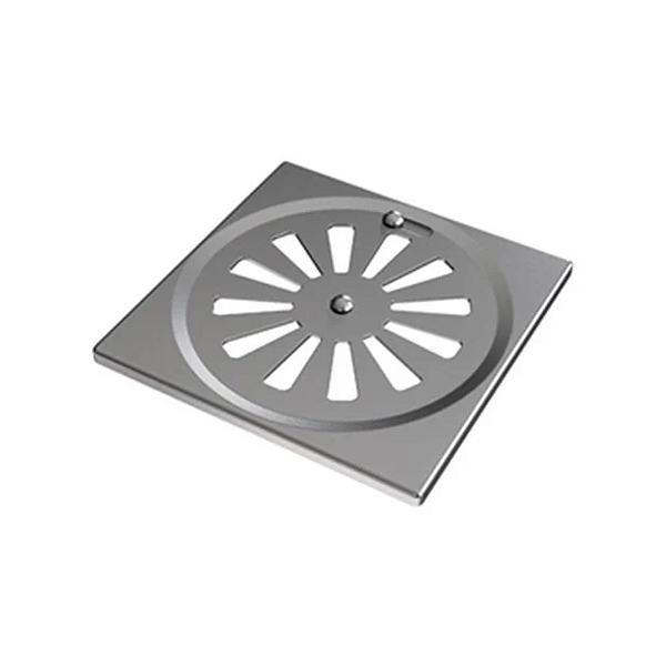 Ralo de Inox para Banheiro 10x10cm - Ralo Quadrado Docol