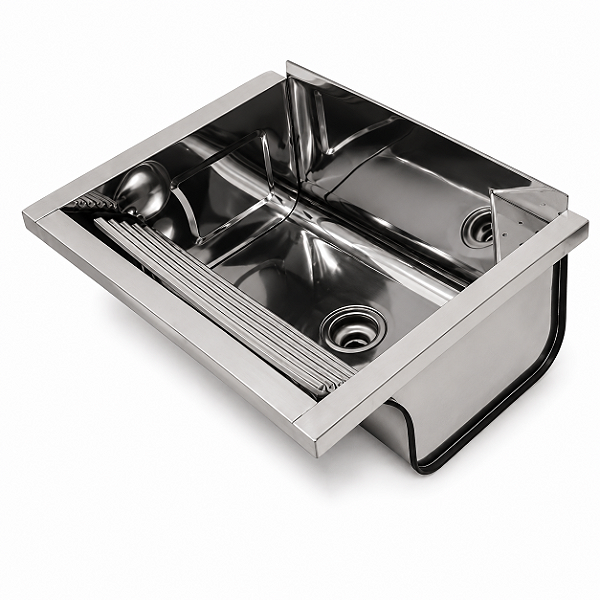 Tanque de Parede Docol Reto Inox 430 Alto Brilho 35 Litros Lavanderia Moderna