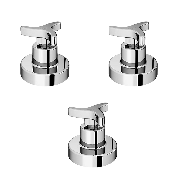 Kit 3 Acabamento Para Registro Docol Base 3/4'' Nova Trio Docol