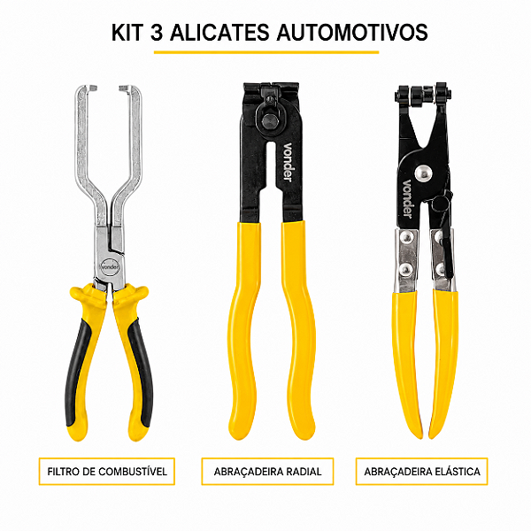 Kit 3 Alicates Automotivos VONDER