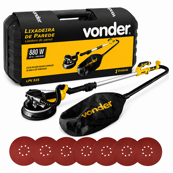 Lixadeira de Parede VONDER LPV 925 - 880W 127V com LED