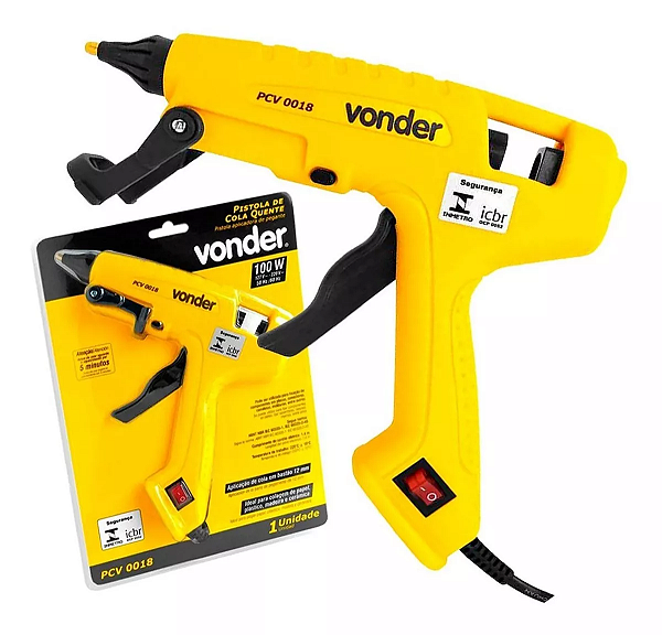 Pistola Cola Quente VONDER 100W Bivolt  Bastão 12mm;