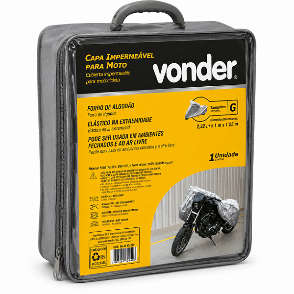 Capa Impermeável para Moto VONDER - Tamanho G