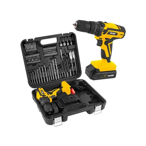 Parafusadeira/Furadeira de Impacto VONDER PFV 074 - 12V com 74 Acessórios