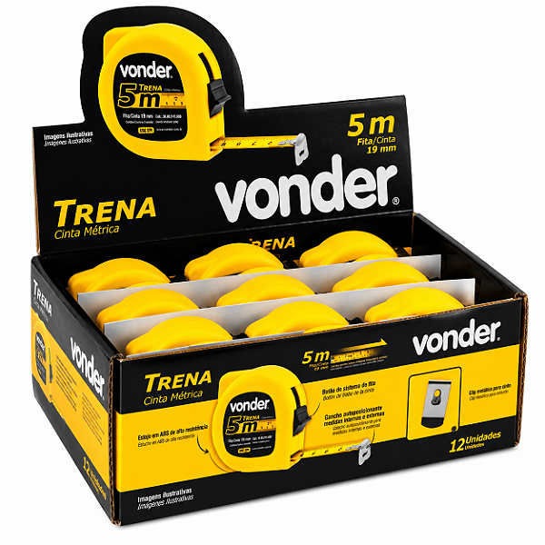 Kit Trena Curta VONDER 5m x 19mm - Caixa com 12