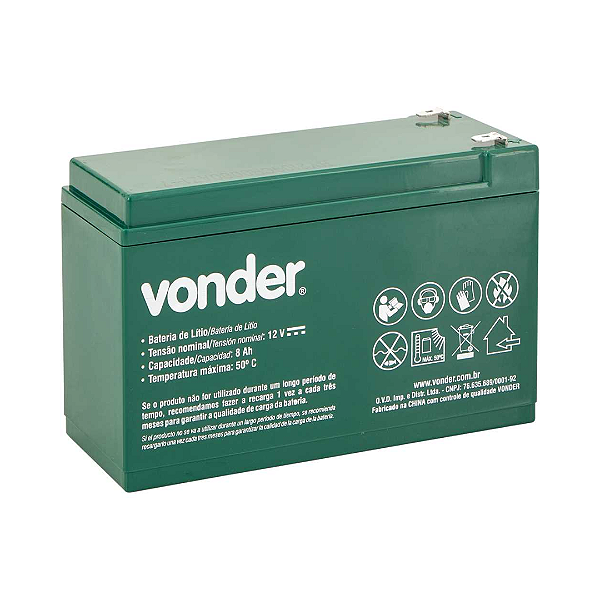 Bateria de Lítio VONDER 12V - 8,0 Ah (Para Pulverizador)