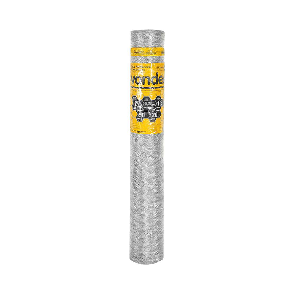 Tela Metálica Galinheiro VONDER  1,5m x 50m  Malha 2" Fio 22 Galvanizada