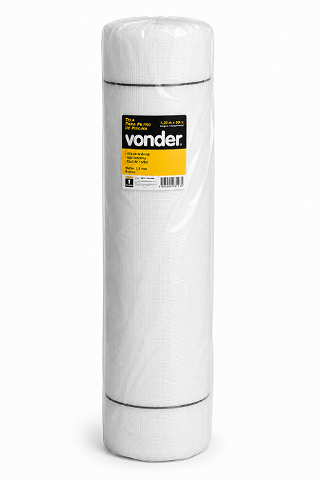 Tela Mosquiteiro VONDER  1,5m x 50m  Malha 2x3mm  Proteção UV