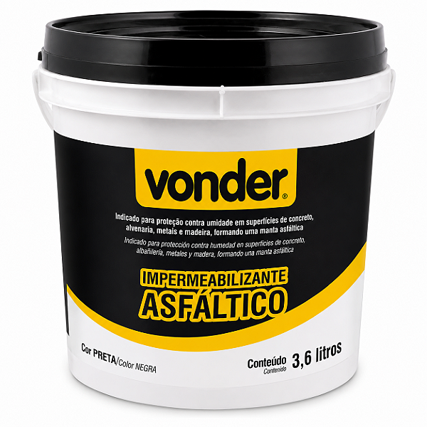Impermeabilizante Asfáltico VONDER - 3,6 L