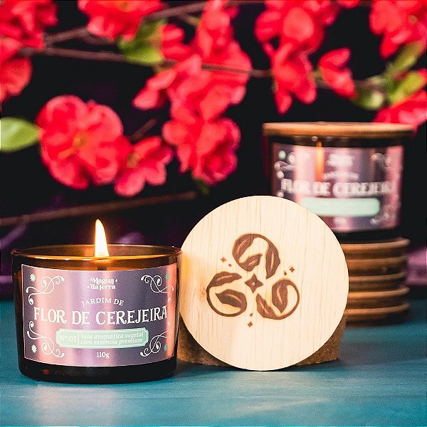 Vela Aromática Vegetal Jardim Flor de Cerejeira Nº03  (Preço Sugerido de Venda R$67,90)