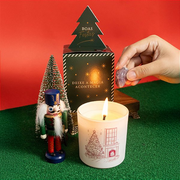 Vela Aconchego de Natal com Cristal Dentro 200g