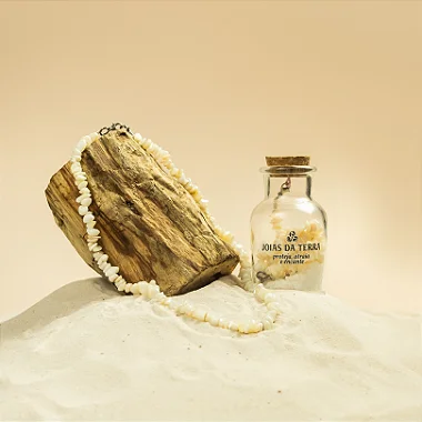 Colar de Madre Pérola Com Extensor de Tamanho (Equilibrio Emocional e Paz Interior)