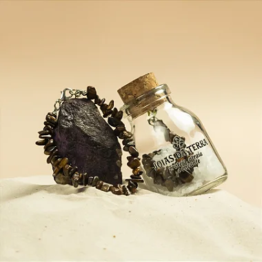 Pulseira de Olho de Tigre Com Extensor de Tamanho (Coragem e Prosperidade)