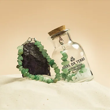 Pulseira de Quartzo Verde Com Extensor de Tamanho (Bem Estar E Saude)