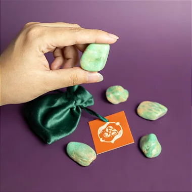 Amazonita Pedra Rolada (Cristal Para Traumas e Desilusões Amorosas) (Preço Sugerido de Venda: 8,00)