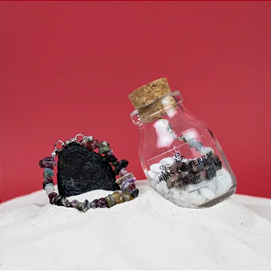 Pulseira com Mix de Turmalinas Multiplos Poderes Com Extensor de Tamanho