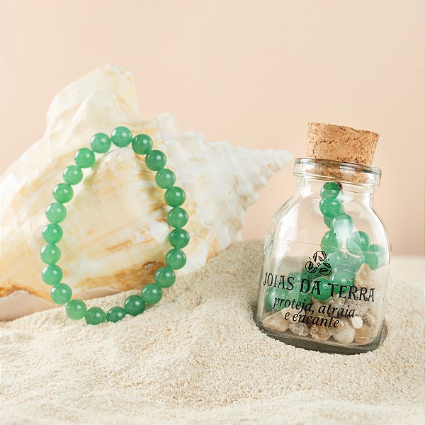 Pulseira Esfera Quartzo Verde Lapidada (Bem Estar E Saude)