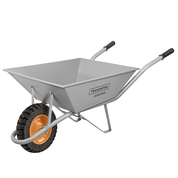 Carro de Mão com Caçamba Extraforte Metálica 65 Litros Cinza