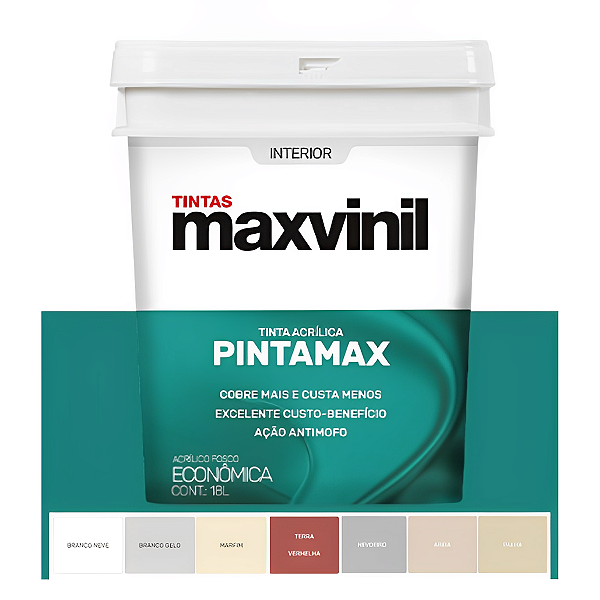 Tinta Lavável Anti Mofo Pintamax Maxvinil 18l