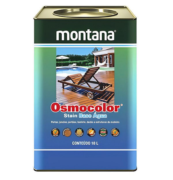 Osmocolor Stain Base De Água 18l Montana Incolor Uv Glass