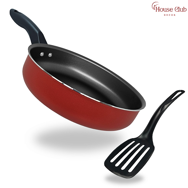 Frigideira Alta 22 cm Antiaderente Teflon Cor Vermelho