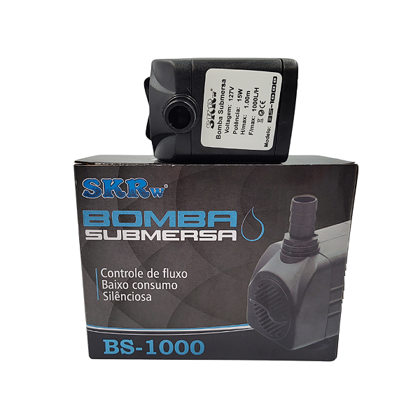 BOMBA SUBMERSA FONTES E BEBEDOUROS PET BS-1000lh 15WT 220V SKRw