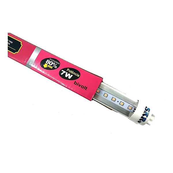 SKRw LAMPADA DE LED TUBOL.T8 7W 45CM ROSA