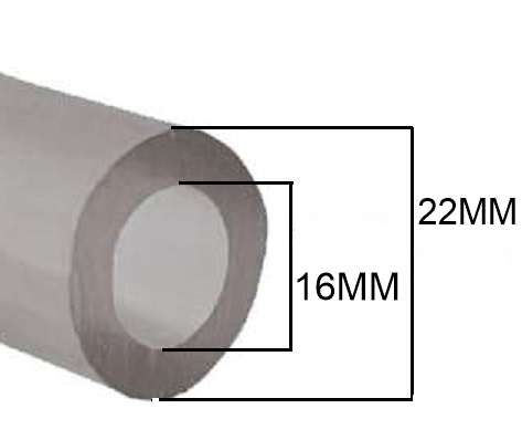 SKRw MANGUEIRA SILICONE 16*22MM 1  MT - FUME