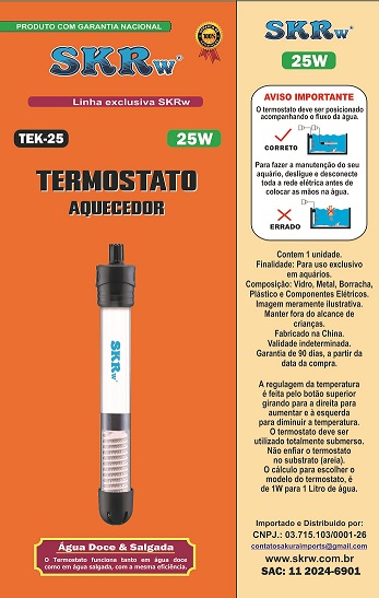 SKRw TERMOSTATO AQUECEDOR - TEK- 25W 220V