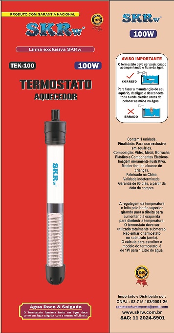 SKRw TERMOSTATO AQUECEDOR - TEK-100W 220V