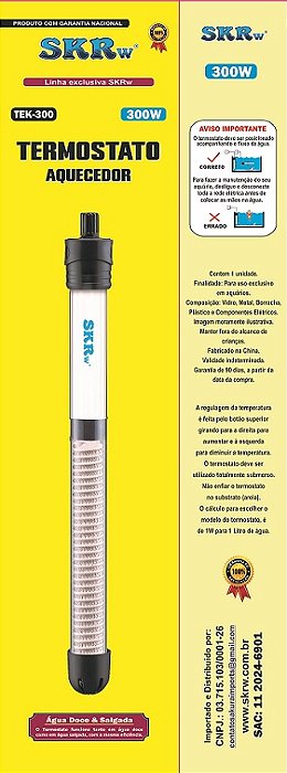 SKRw TERMOSTATO AQUECEDOR - TEK-300W 127V