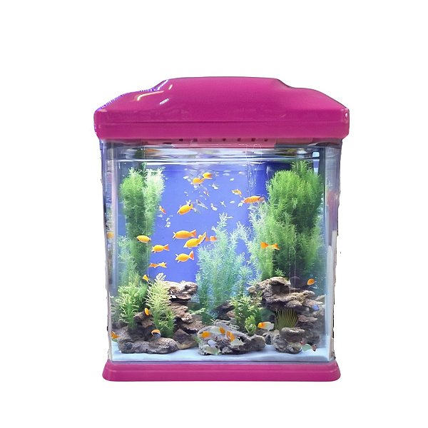 SKRw AQUARIO B-226L BOMBA, ILUMINAÇÃO, FILTRAGEM 26X19X32 12LT ROSA