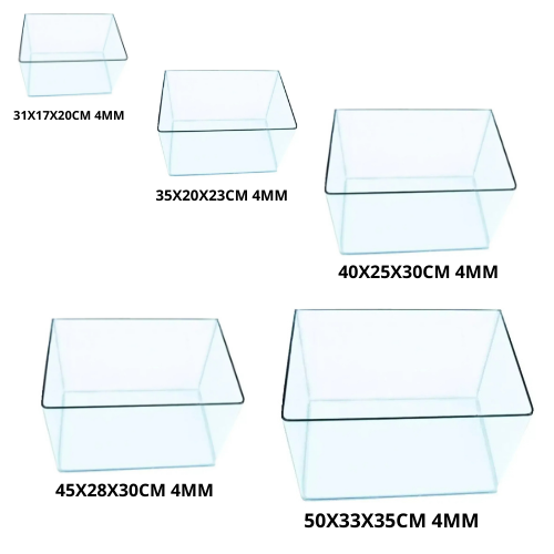 SKRw AQUARIO CANTO CURVO RETANGULAR JOGO DE 31CM A 50CM