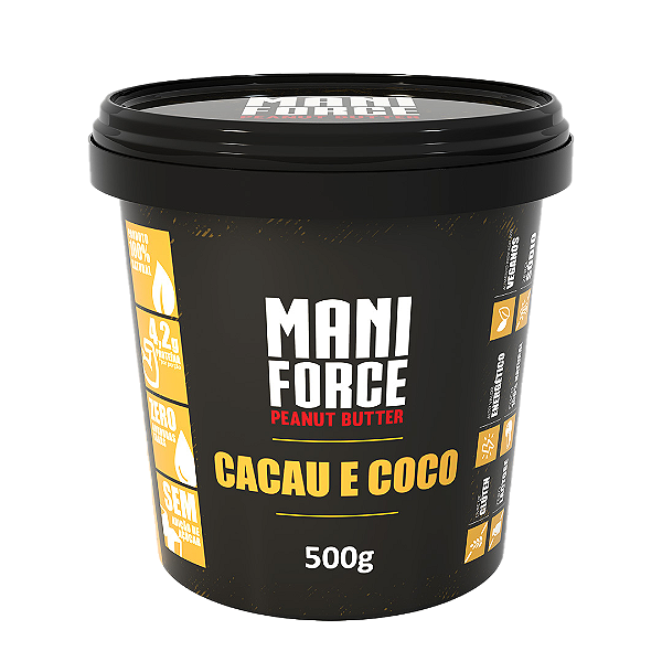 Pasta De Amendoim Integral Maniforce Cacau e Coco 500g