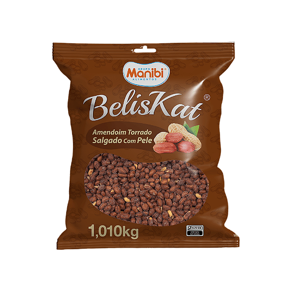Amendoim Torrado Salgado Com Pele Caixa com 10 Unidades de 1kg - Beliskat