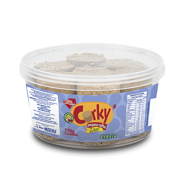 Corky Paçoca Rolha Zero Açúcar Diet 170g / 07 Unid. Manibi