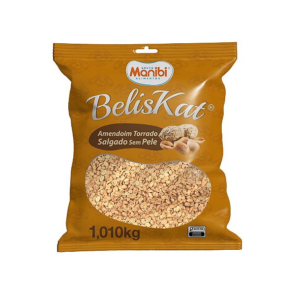 Amendoim Torrado Salgado Sem Pele Caixa com 10 Unidades de 1kg - Beliskat