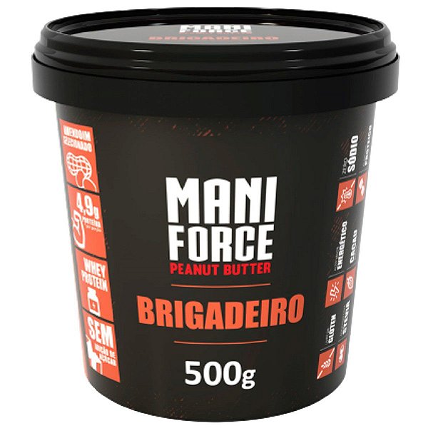 Pasta De Amendoim Integral Brigadeiro Caixa Com 08 Potes De 500g - Maniforce