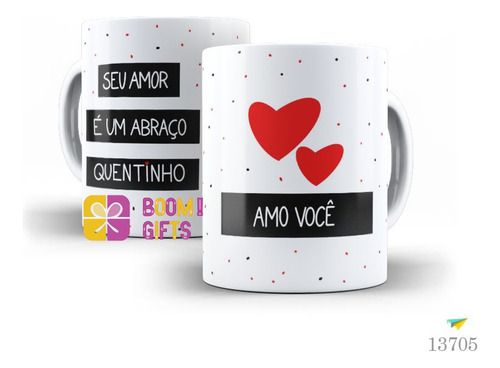 Caneca Xícara Cerâmica Namorados Amantes Eu Te Amo