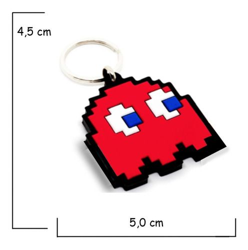 Chaveiro Fantasma Vermelho Pac Man Emborrachado