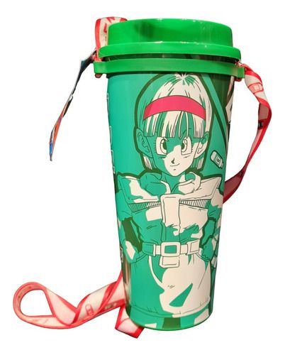 Copo Com Canudo E Fita Bulma Dragon Ball Z