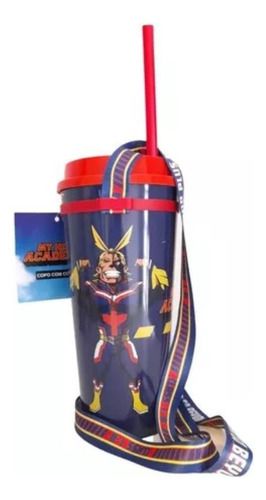 Copo Com Canudo E Fita My Hero Academia All Might